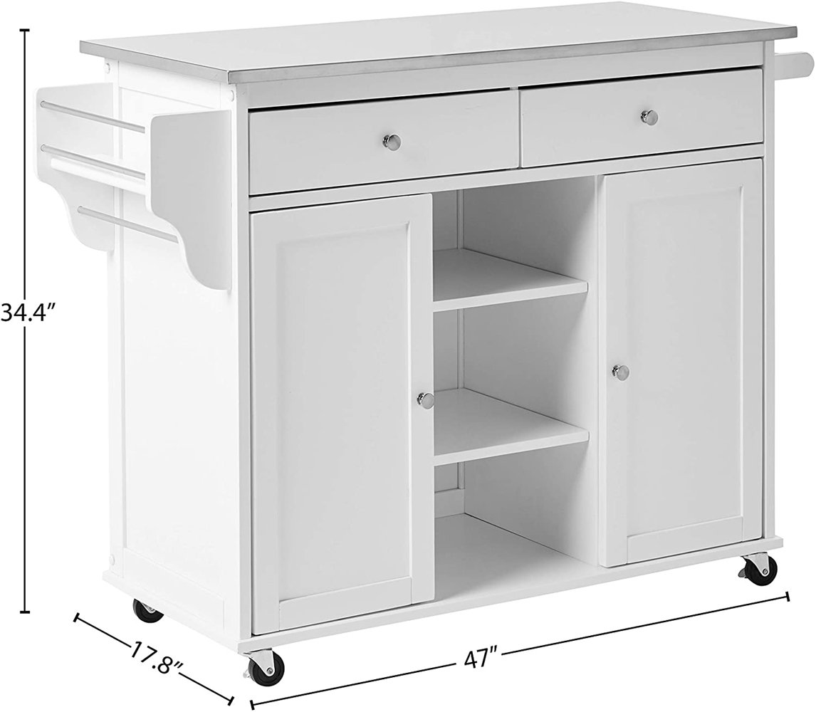 Red Barrel Studio® Elliet 47'' Wide Rolling Kitchen Island Wayfair